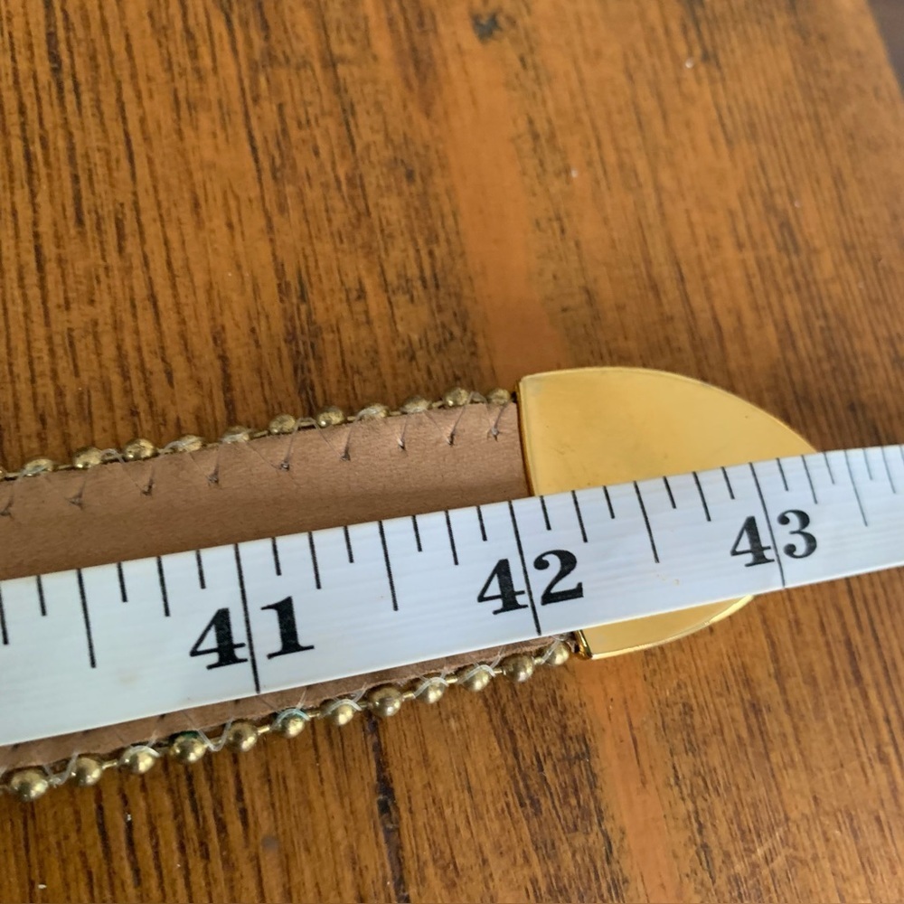 B.B. Simon Leopard Print Haircalf Belt with Gold Hardware - Picture 2 of 11